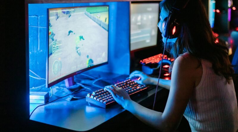 girl,computer,game, E-sports