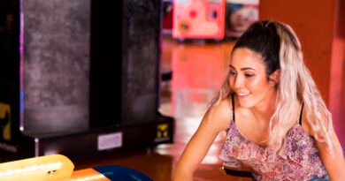 velocity esports, girl playing air hockey